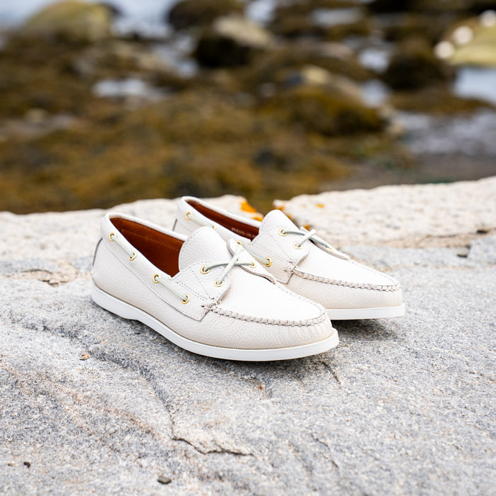 Women's Marion Boat Shoe - Pebble White