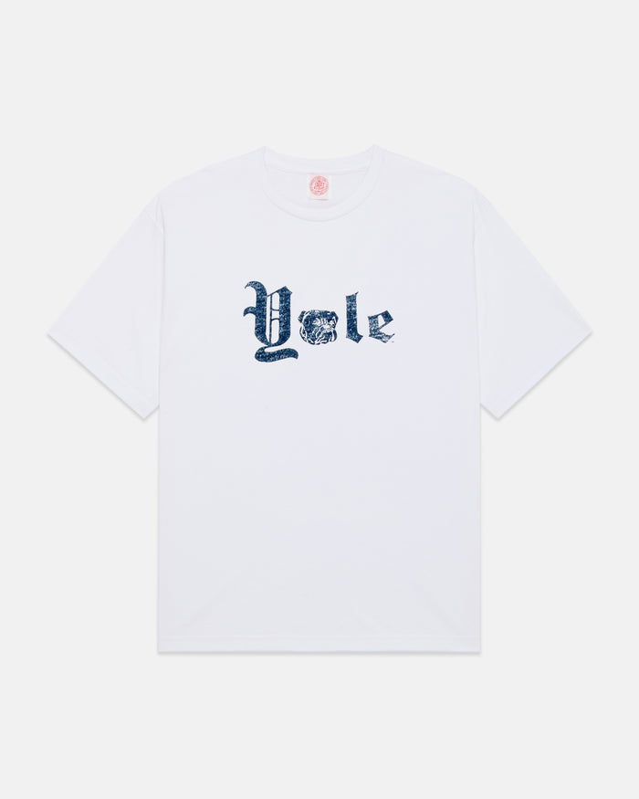 Yale White Gothic Spellout T-Shirt