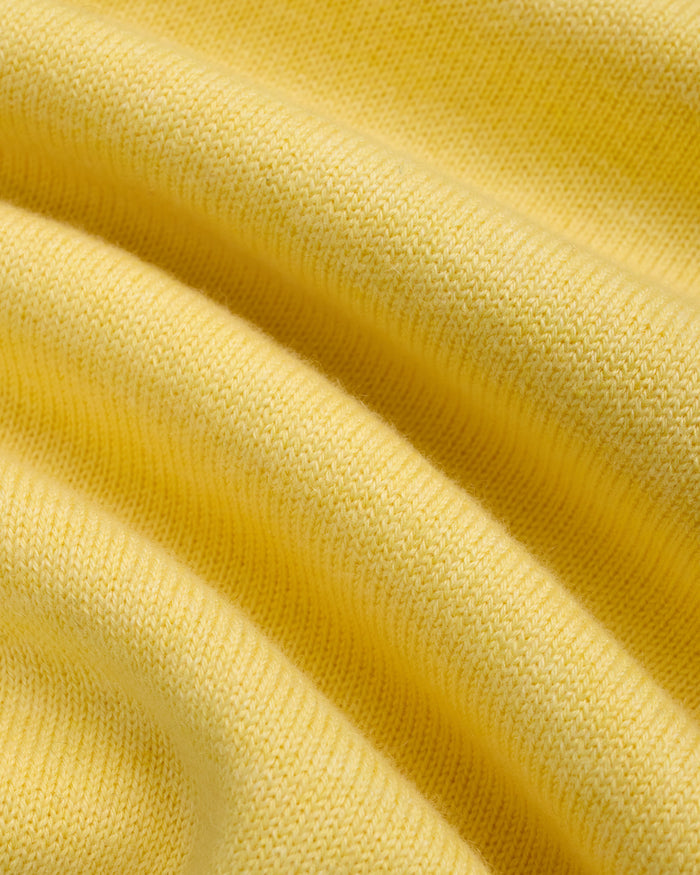 Yellow Cotton-Cashmere V-Neck Sweater