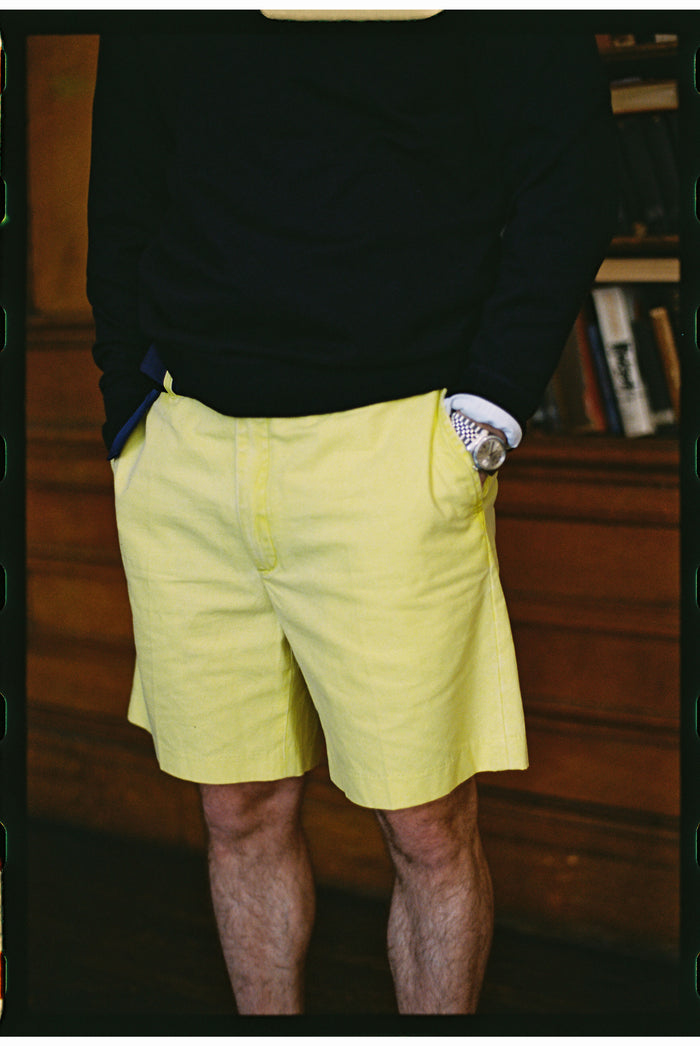 Yellow Washed Canvas Cape Cod Shorts
